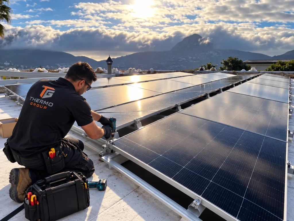 Thermo Group solar installation with dramatic mountain views in Hout Bay