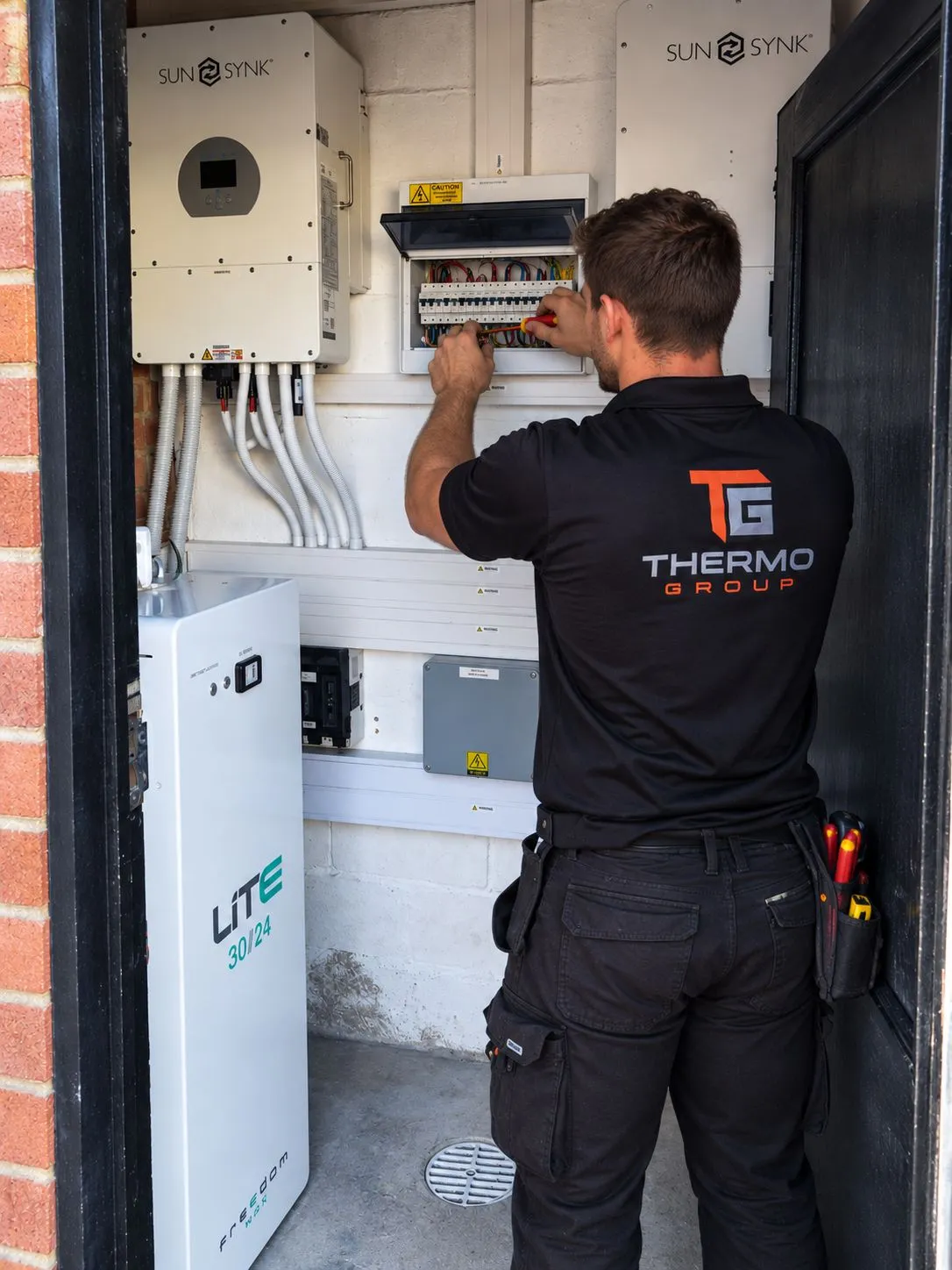 Thermo Group solar installation team in Sea Point, Cape Town