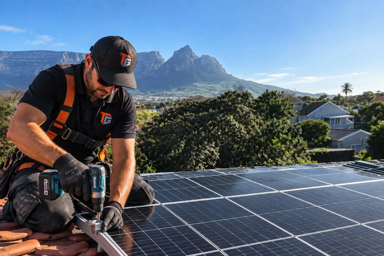 Thermo Group solar installation work in Camps Bay, Cape Town